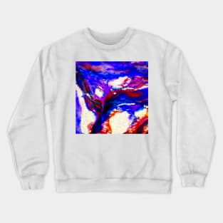 Cobalt and Violet Abstract Crewneck Sweatshirt